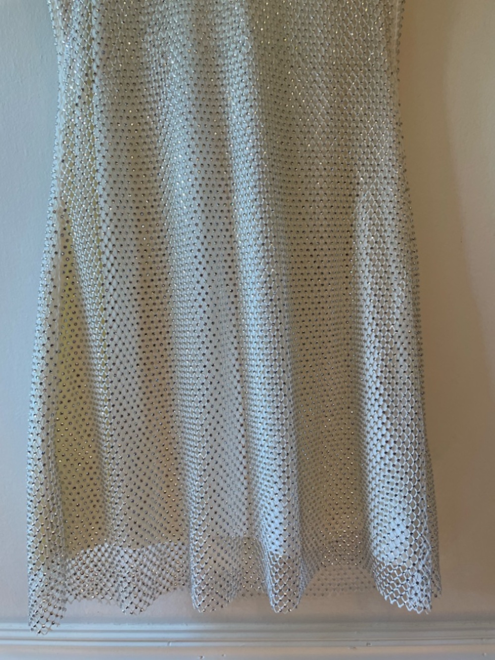 12th Tribe Anna White Rhinestone Mesh Sleeveless Backless Mini Dress size XS - Picture 5 of 16